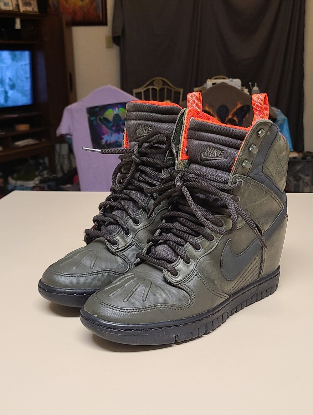 Nike Dunk Sky 2.0 Sequoia Green casual wedge skateboard sneakers size 7